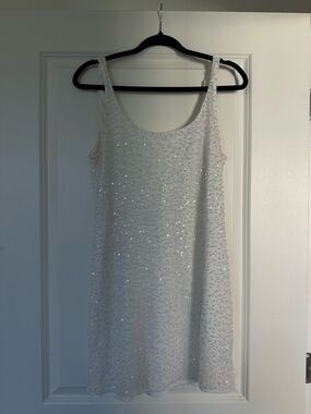 White beaded minidress